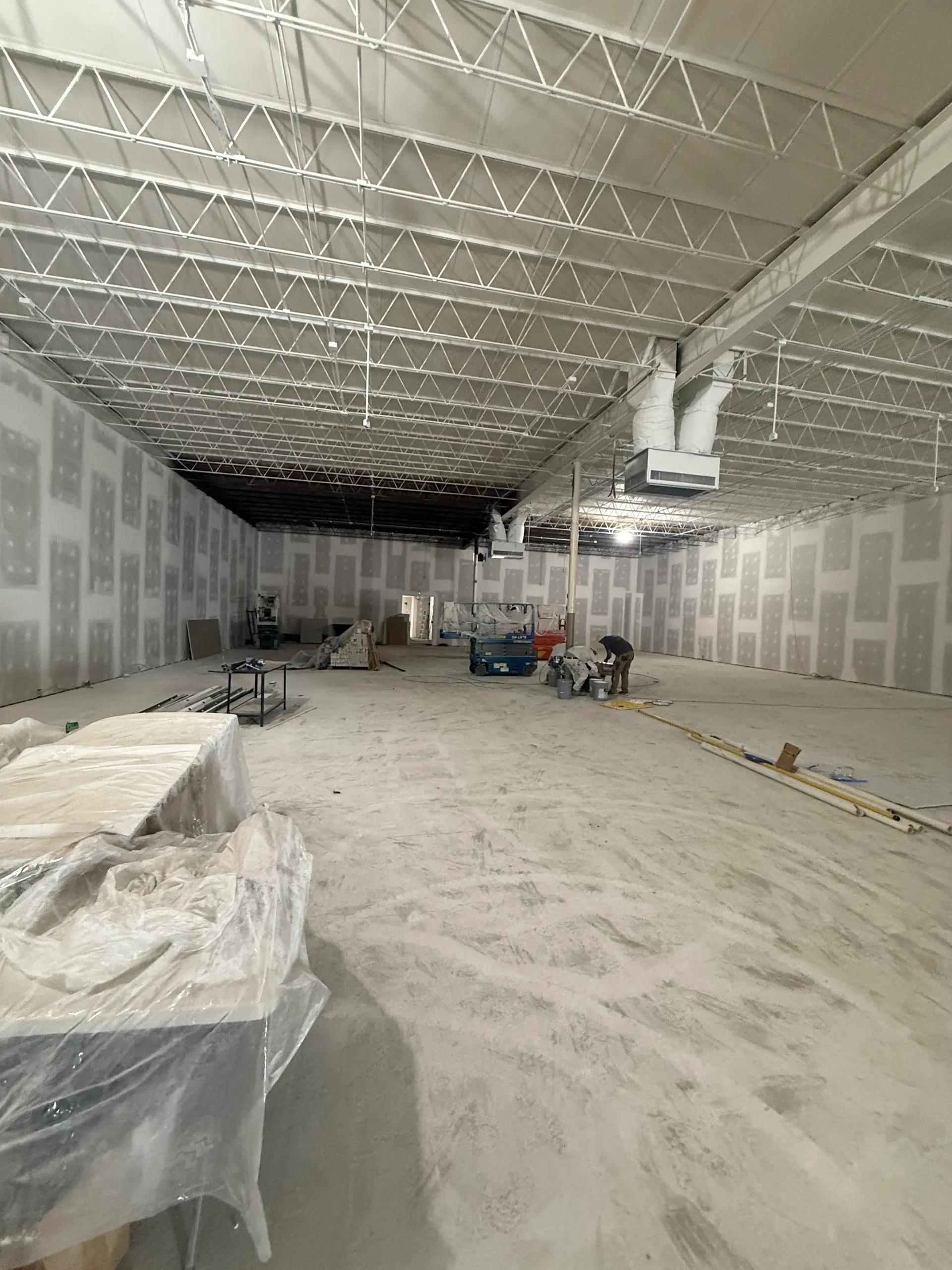 Gypsum board installation prior to commercial painting
